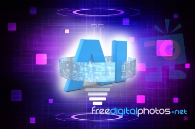 3d Rendering Artificial Intelligence (ai) Concept Stock Image
