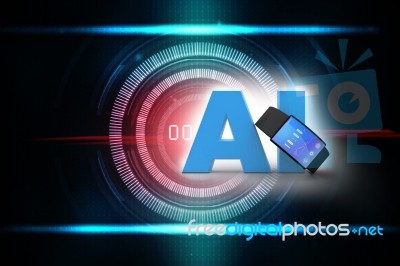 3d Rendering Artificial Intelligence (ai) Concept Stock Image
