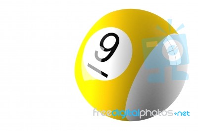 3d Rendering Billiard Ball Isolated On White Stock Image