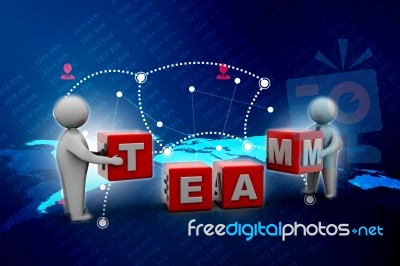 3d Rendering Business Team Holding Text Team Stock Image