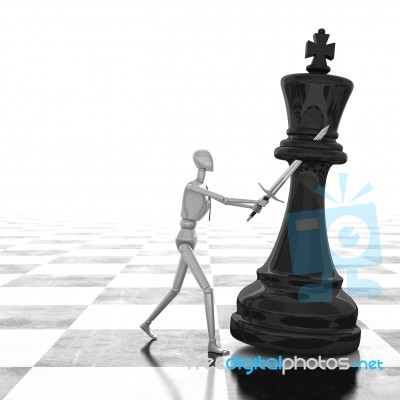 3d Rendering Businessman Fighting, Playing Chess Stock Image