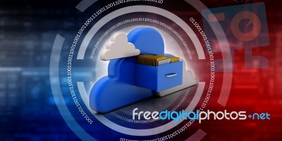 3d Rendering Cloud  Folder Network   Stock Image