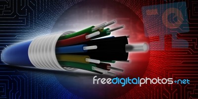 3d Rendering Fiber Optical Cable Detail Stock Image