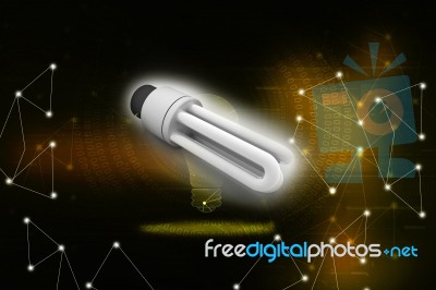 3d Rendering Fluorescent Cfl Lamp Stock Image