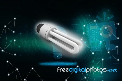 3d Rendering Fluorescent Cfl Lamp Stock Image
