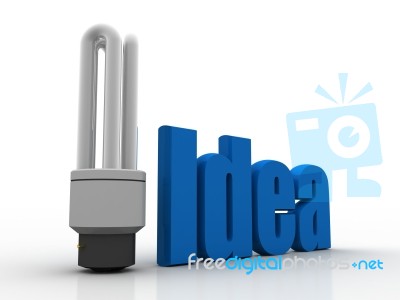 3d Rendering Fluorescent Cfl Lamp Idea Concept Stock Image