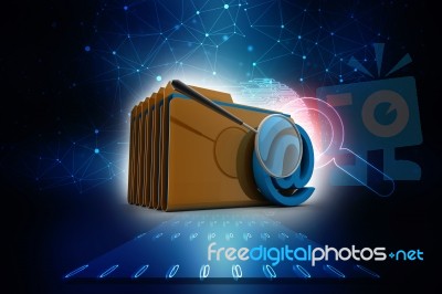 3d Rendering Folder Icon Email Stock Image