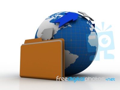 3d Rendering Folder With Documents Stock Image