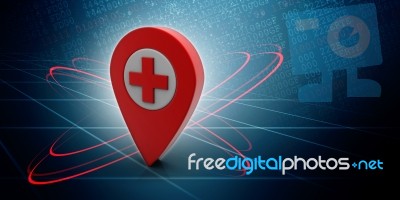 3d Rendering Hospital Navigation Planning, Concept Stock Image