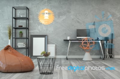 3d Rendering Interior Scene Stock Image