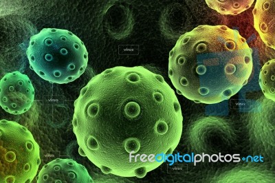 3d Rendering Of A Virus Stock Image