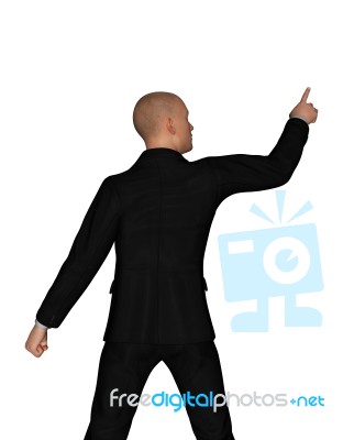3d Rendering Of Businessman Pointing Finger Forward Isolated On  White Background Stock Image