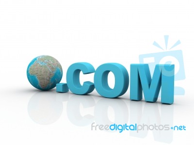 3d Rendering Of World Dot Com  Stock Image