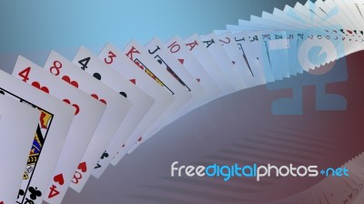 3d Rendering Poker Cards Falling Stock Image