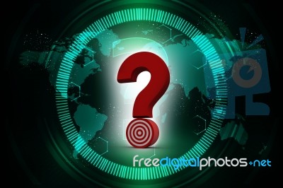 3d Rendering Question Mark With Target Stock Image