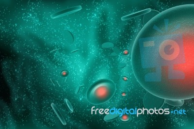 3d Rendering Red Streaming Blood Cells Background Stock Image