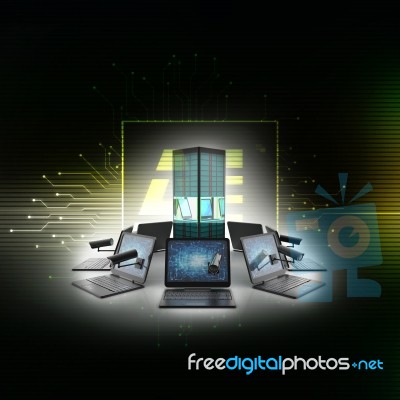 3d Rendering Technology Computer Network Stock Image