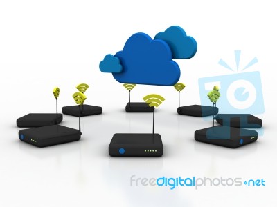 3d Rendering Transmitter Wifi Stock Image