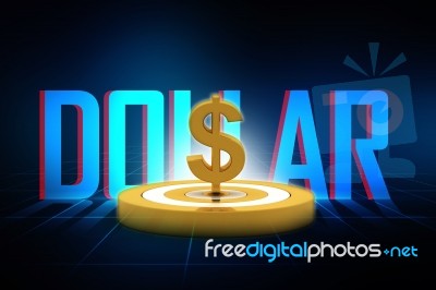 3d Rendering Usd Dollar Symbol  Stock Image