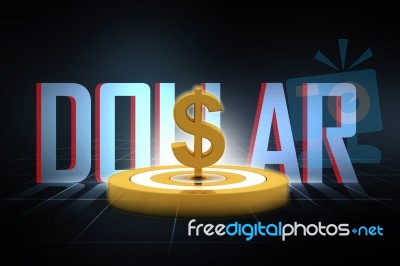 3d Rendering Usd Dollar Symbol  Stock Image