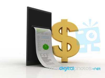 3d Rendering Usd Dollar Symbol With Mobile Phone Stock Image