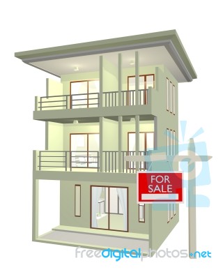 3d Sale House Stock Image