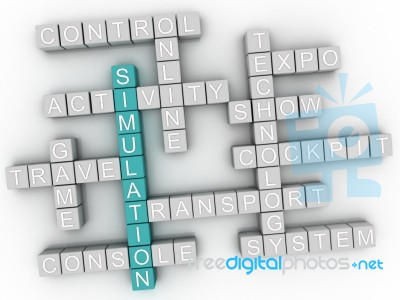 3d Simulation Concept Word Cloud Stock Image