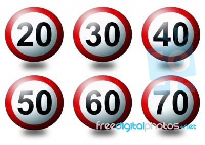 3d Speed Limit Signs Stock Image