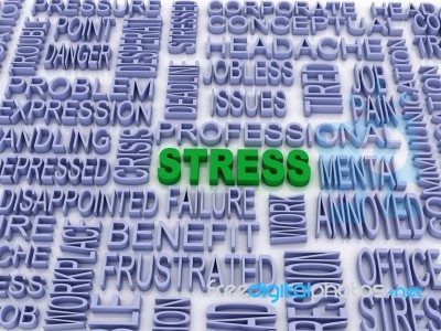 3d Stress Concept (word Cloud) Stock Image