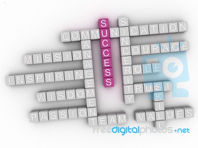 3d Success Concept Word Cloud Stock Image