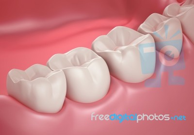 3D Teeth Close Up  Stock Image