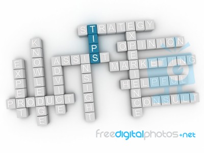 3d Tips Concepts Word Cloud Illustration Stock Image