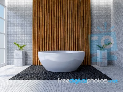 3d Toilet Interior Design Stock Photo