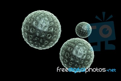 3d Virus, H1n1 Virus, H5n1 Virus, H7n9 Virus, Bird Flu Virus Stock Image