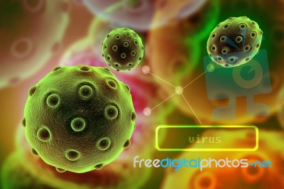 3d  Virus On A Colour Background Stock Image