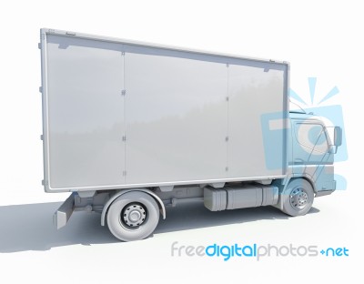 3d White Delivery Truck Icon Stock Image