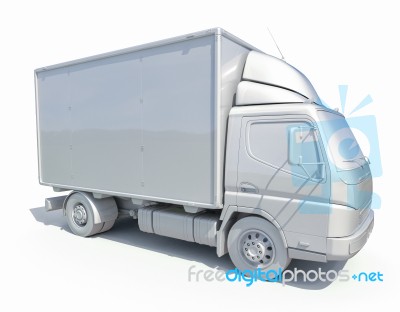 3d White Delivery Truck Icon Stock Image