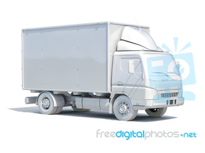 3d White Delivery Truck Icon Stock Image