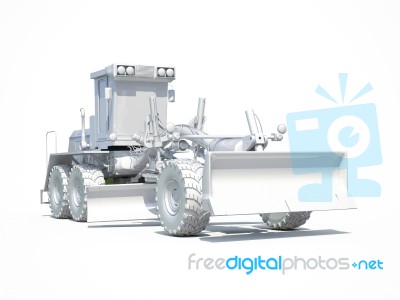 3d White Grader Stock Photo