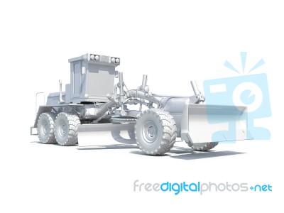 3d White Grader Stock Photo