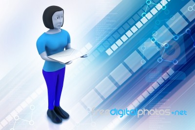 3d Woman With E Mail Stock Image