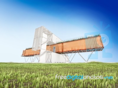 3ds Container Office Stock Image