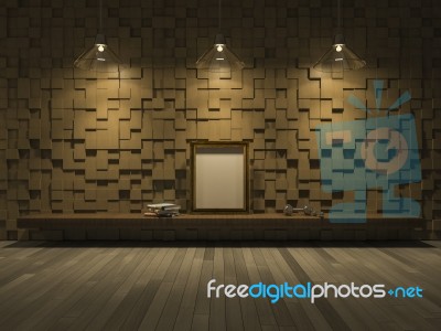 3ds Interior-living Room Stock Photo
