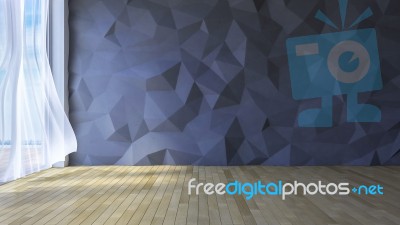 3ds Interior Polygon Wall Stock Image