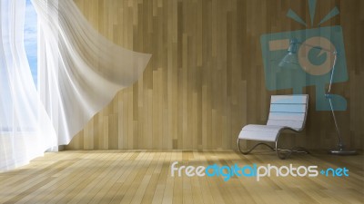 3ds Interior Seaside Room Stock Image