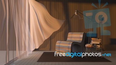 3ds Living Room Stock Image