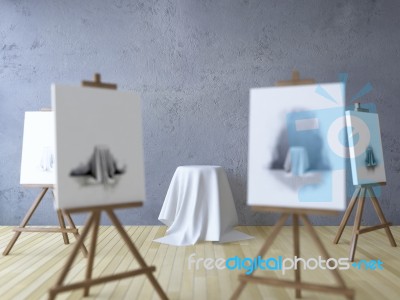3ds Rendered Image Of Tripods For Painting Stock Image