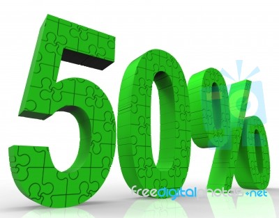 50% Sign Shows Sales Discount And Promotions Stock Image