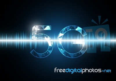 5g Communication Technology Abstract Wave Signal Oscillating Bac… Stock Image