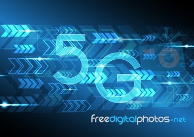 5g Technology Abstract Arrow Background Stock Image